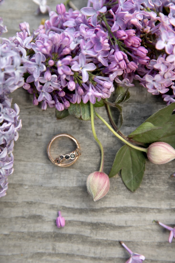 Purple Lilac Spring Wedding Hattie Root Photo ring detail shot