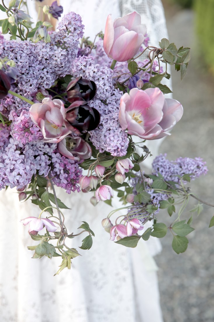 Purple Lilac Spring Wedding Hattie Root Photo closeup of lilac bridal bouquet