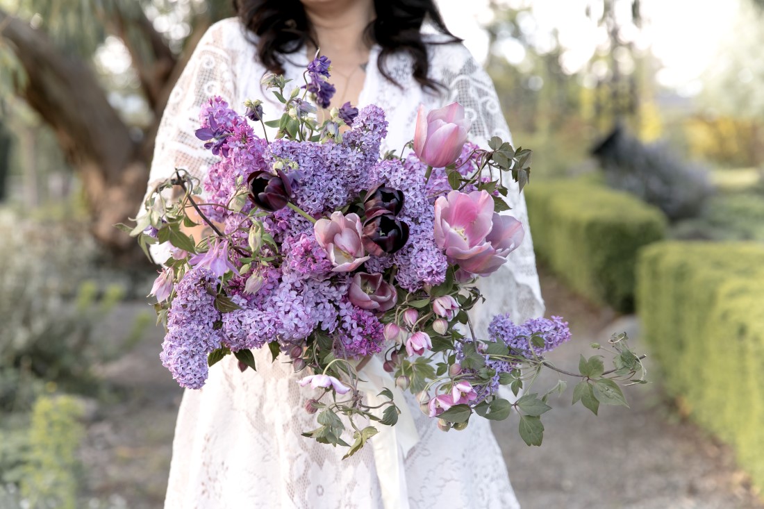 Purple Lilac Spring Wedding Hattie Root Photography Lilac bridal bouquet