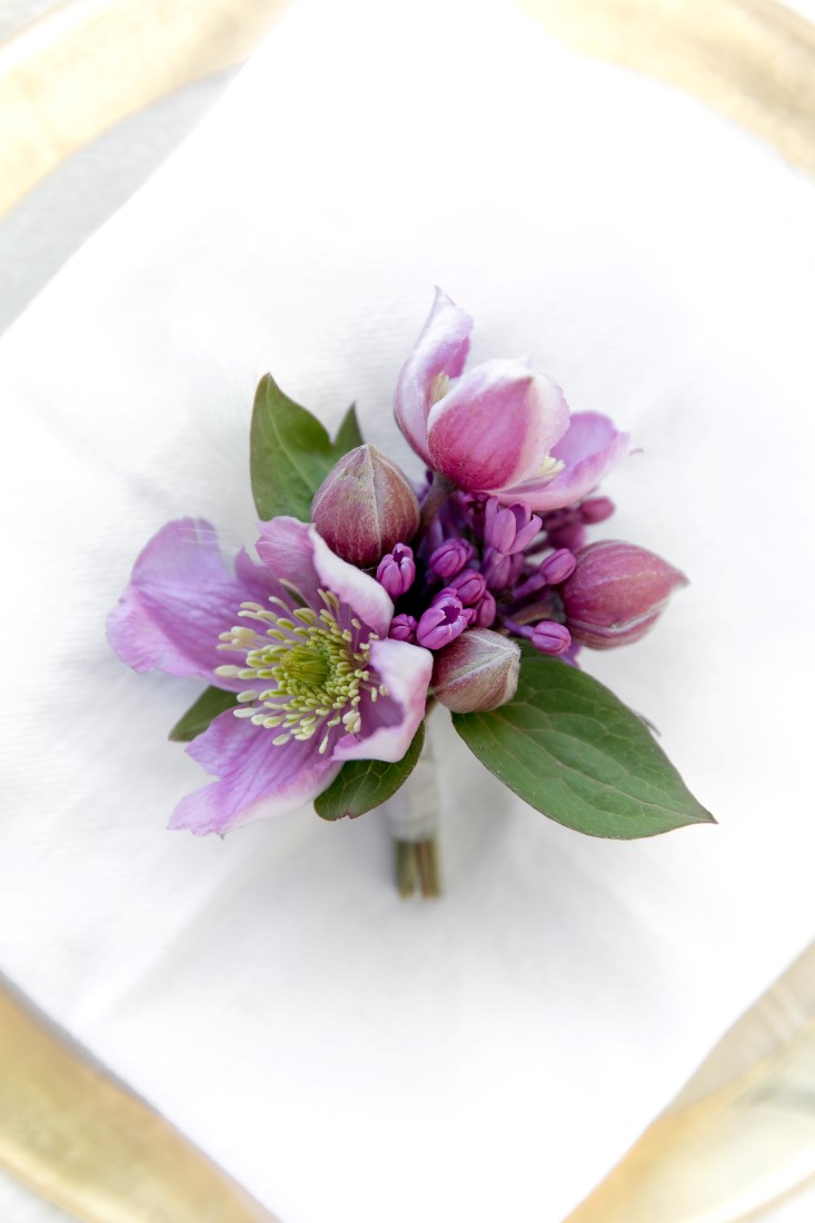 Purple Lilac Spring Wedding Hattie Root Photo boutonniere