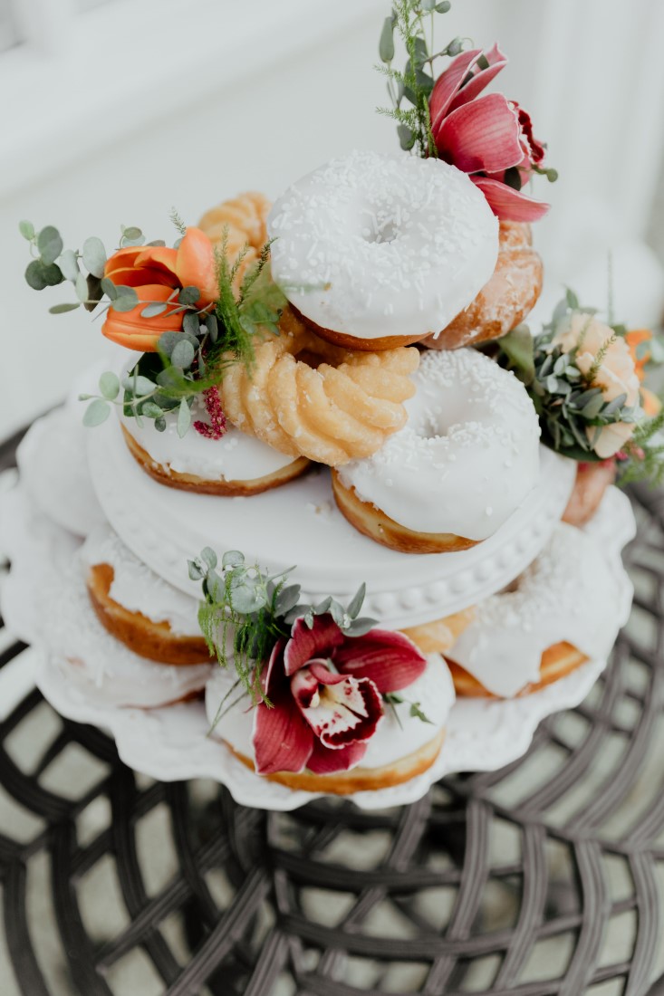 Coffee Love in Comox Valley Luke Liable Photography closeup of donut cake