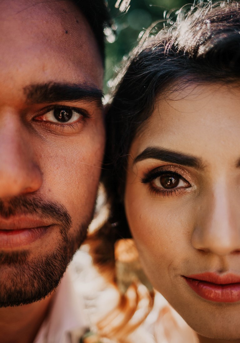 Close up of newlyweds faces by Kelsey Lageri Photography